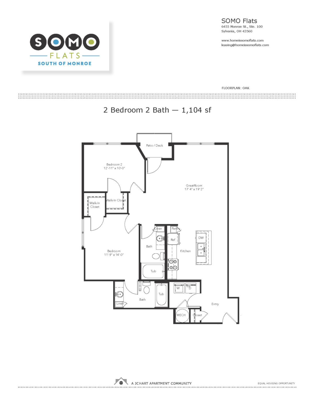 Oak floor plan